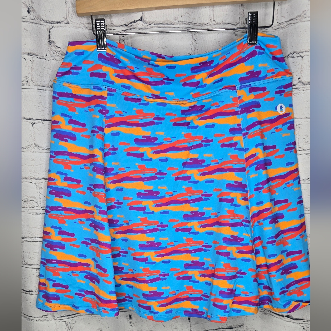 Dona Jo Tennis Colorful Pickleball Skirt Skort Size Xl